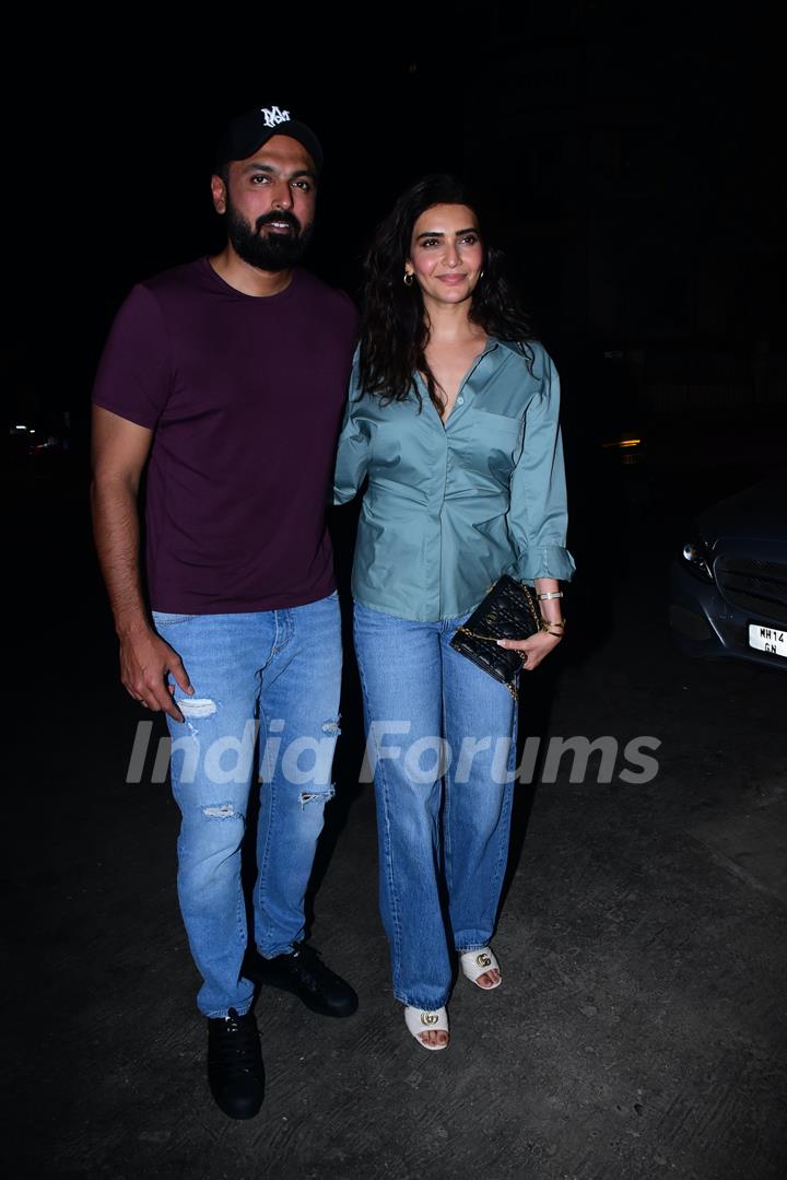 Karishma Tanna snapped with her hubby Varun Bangera snapped in Bandra 