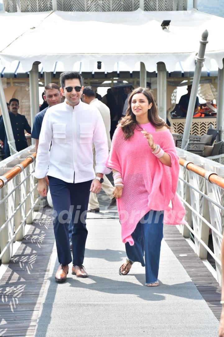 Parineeti Chopra and Raghav Chadha first appearance after marriage 