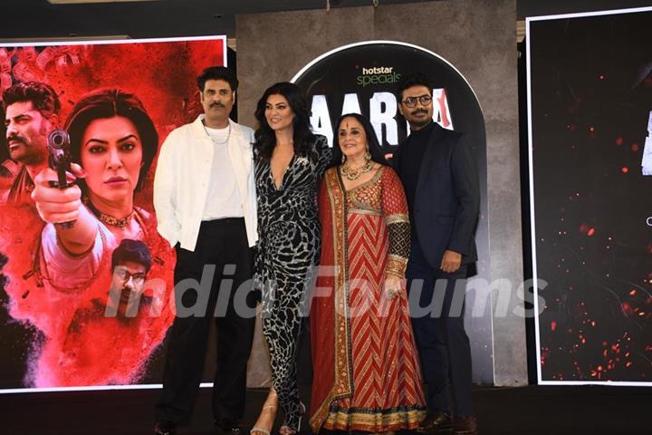 Sushmita Sen, Ila Arun, Vikas Kumar and  Sikandar Kher snapped at the trailer launch of Aarya 3 