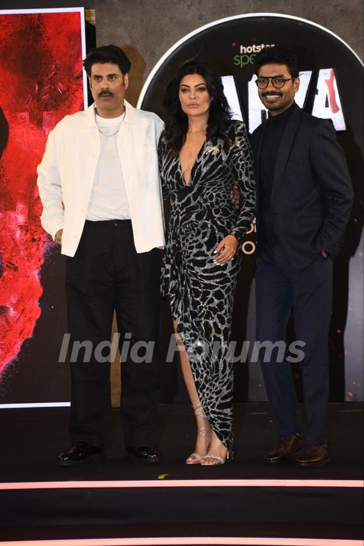 Sushmita Sen, Vikas Kumar and  Sikandar Kher snapped at the trailer launch of Aarya 3 