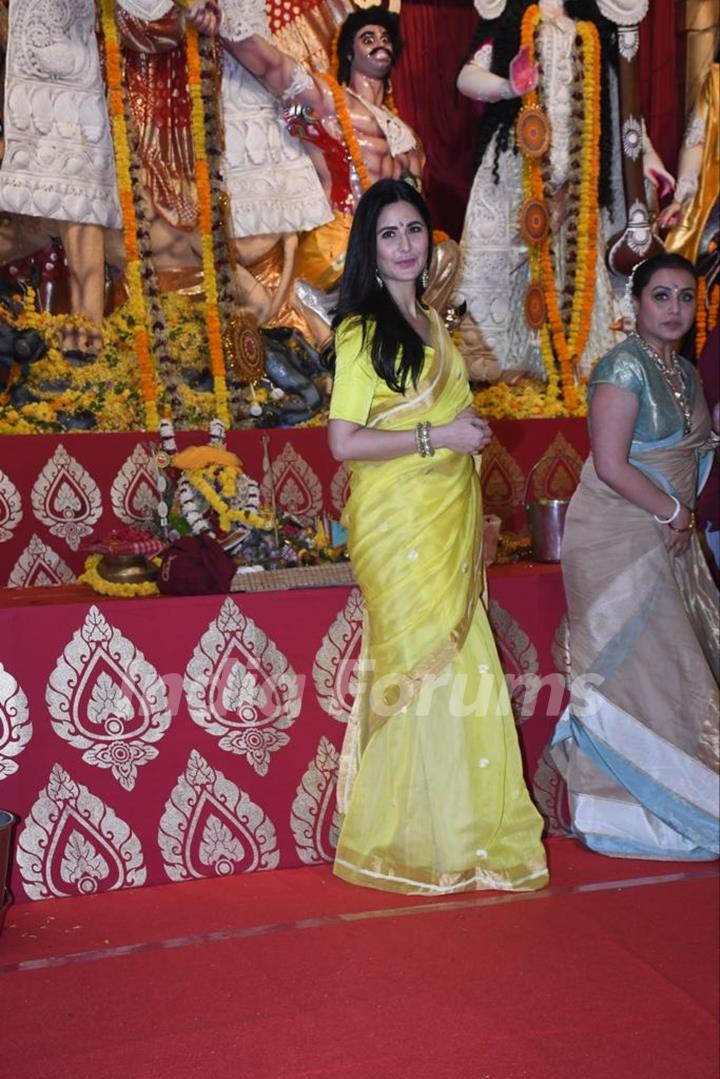 Katrina Kaif snapped at a Durga Puja Pandal