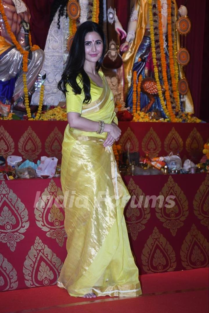 Katrina Kaif snapped at a Durga Puja Pandal