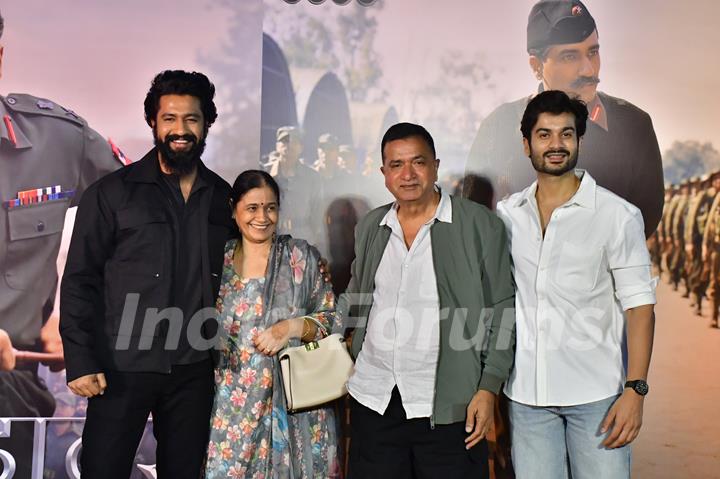 Vicky Kaushal with parents and brother at Sam Bahadur Movie Screening