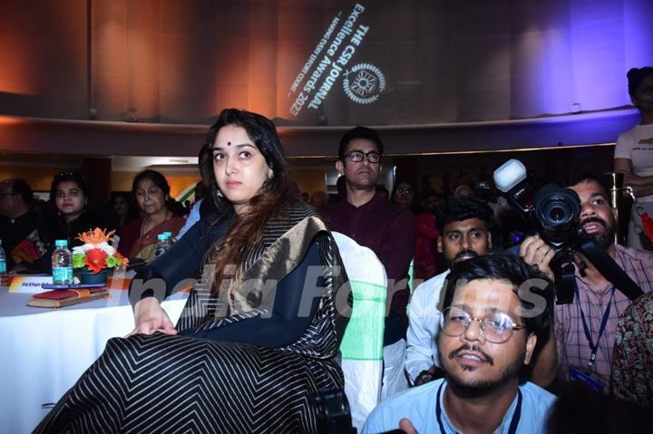 Aamir Khan, Ira Khan and Bhumi Pednekar at CSR Journal Excellence Awards. 