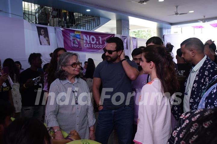 Saif Ali Khan, Soha Ali Khan and Sharmila Tagore spotted at Adoptathorn event