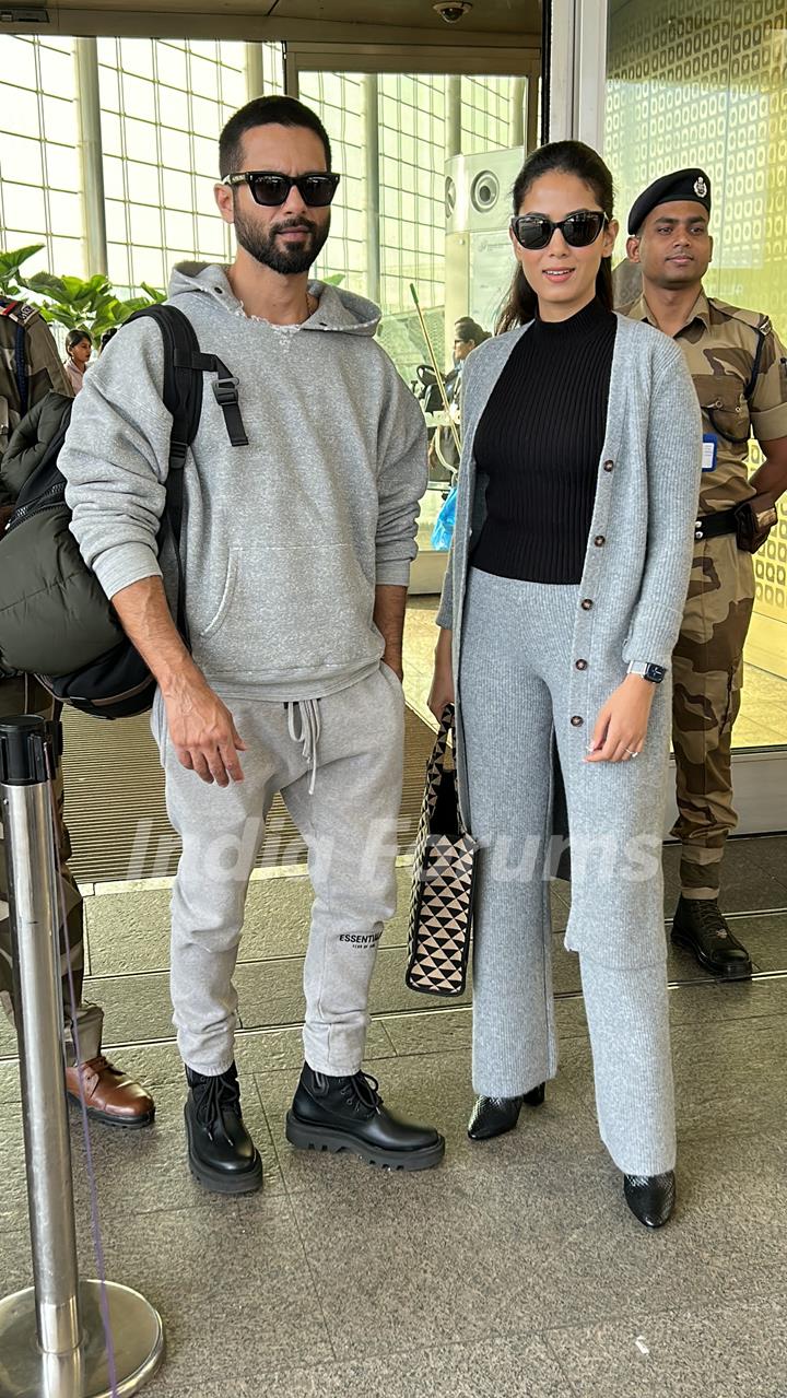 Shahid Kapoor and Mira Rajput snapped at the Mumbai airport 