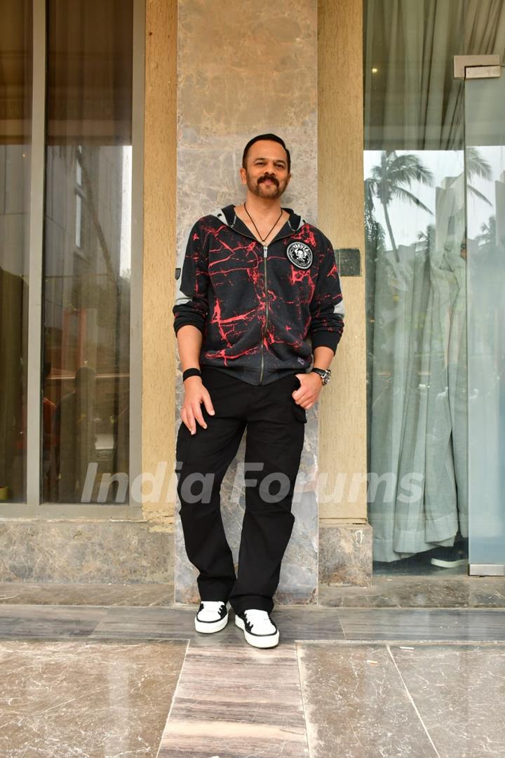 Rohit Shetty snapped promoting his upcoming film Indian Police Force 