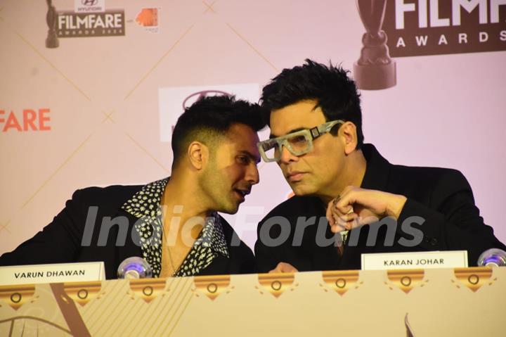 Karan Johar and Varun Dhawan spotted at Hyundai Filmfare Awards 2024