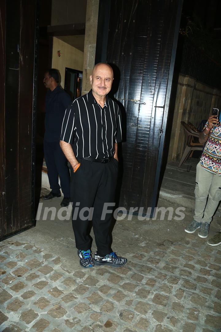 Anupam Kher was spotted at the birthday bash of Javed Akhtar 