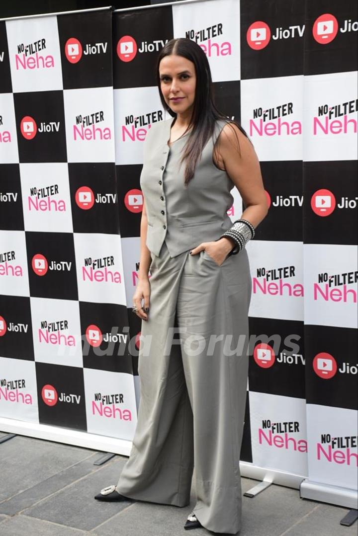 Neha Dhupia snapped on sets of the show No Filter Neha Season 6