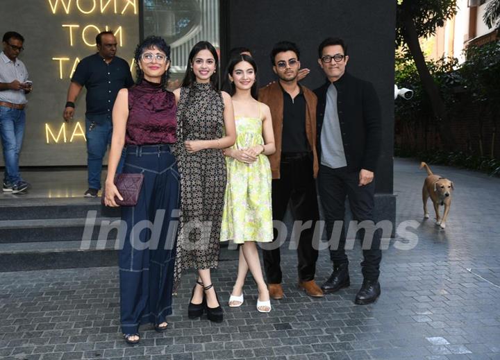 Aamir Khan, Kiran Rao, Sparsh Shrivastav and Pratibha Ranta snapped promoting Laapataa Ladies with the cast at Excel Entertainment Office, Bandra