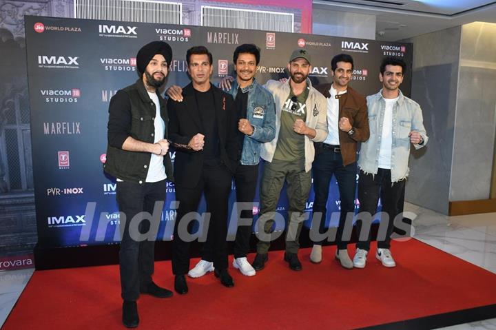 Hrithik Roshan and Rishabh Sawhney snapped at the special screening of Fighter