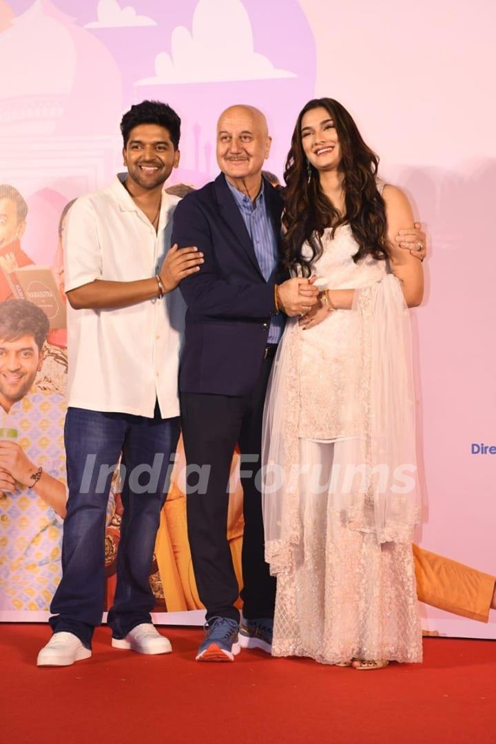 Anupam Kher, Guru Randhawa and Saiee Manjrekar snapped at Trailer launch of Kuch Khattaa Ho Jaay