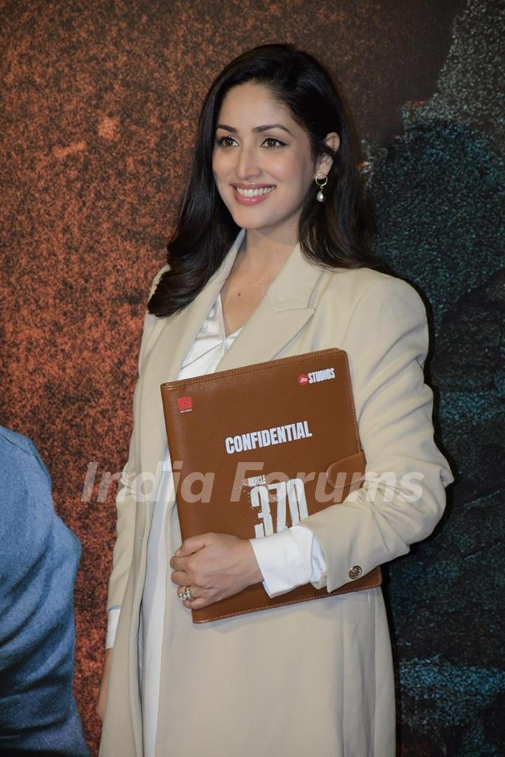 Yami Gautam snapped at the trailer launch of Article 370