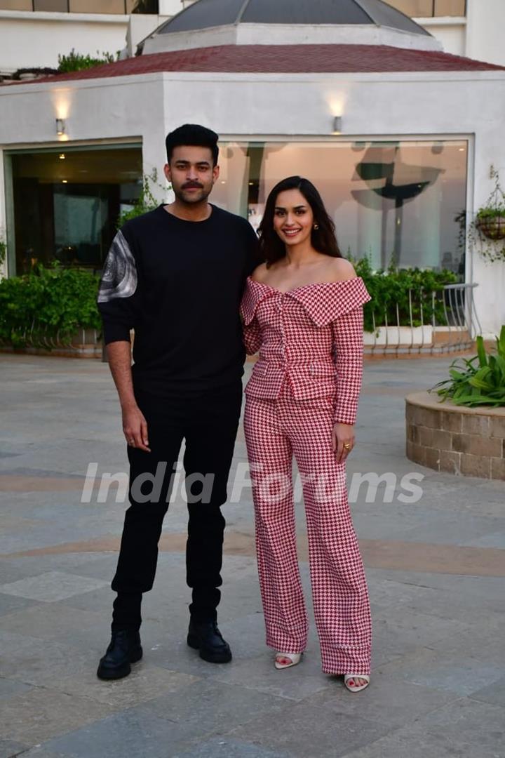 Varun Tej  Konidela and Manushi Chhillar snapped promoting upcoming film Operation Valentine