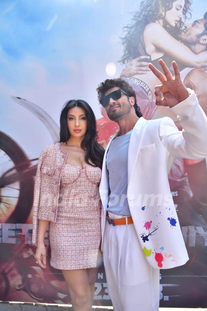 Vidyut Jammwal and Nora Fatehi snapped at Crakk – Jeetegaa… Toh Jiyegaa trailer launch