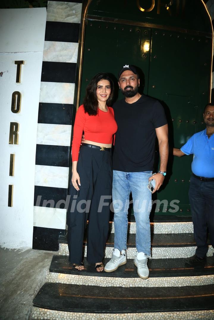 Karishma Tanna with husband snapped in the Bandra