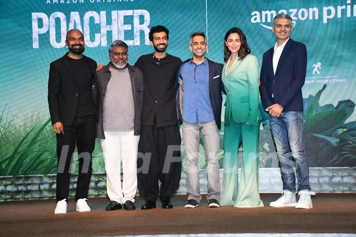 Dibyendu Bhattacharya and Alia Bhatt snapped at the trailer launch of Poacher