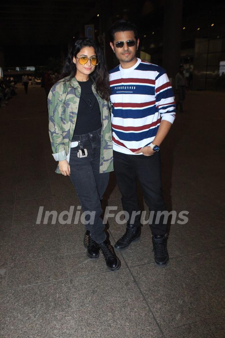 Neil Bhatt and Aishwarya Sharma snapped at the airport