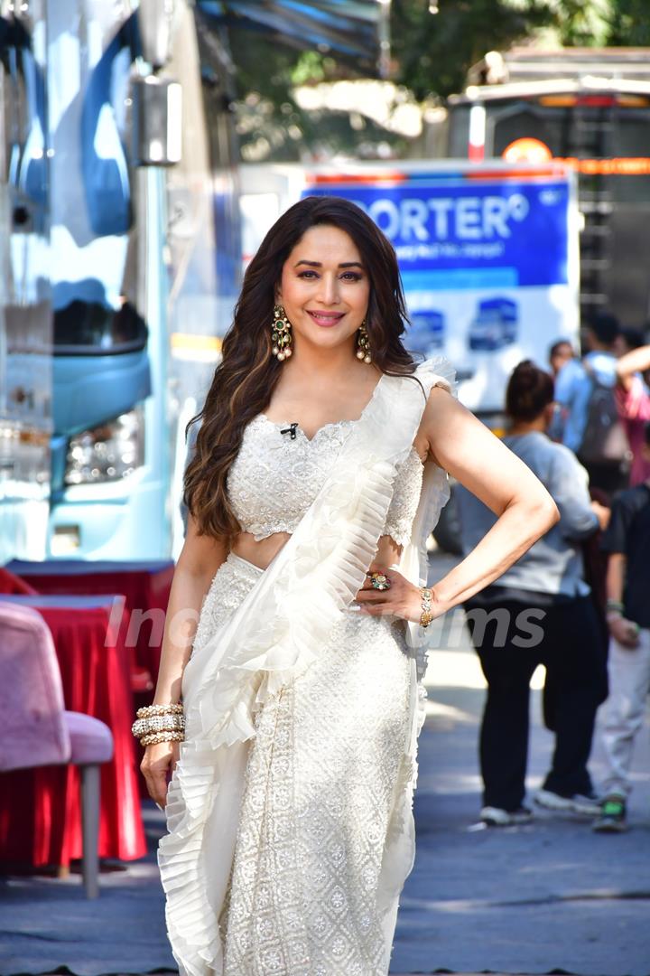 Madhuri Dixit snapped on the set of Dance Deewane