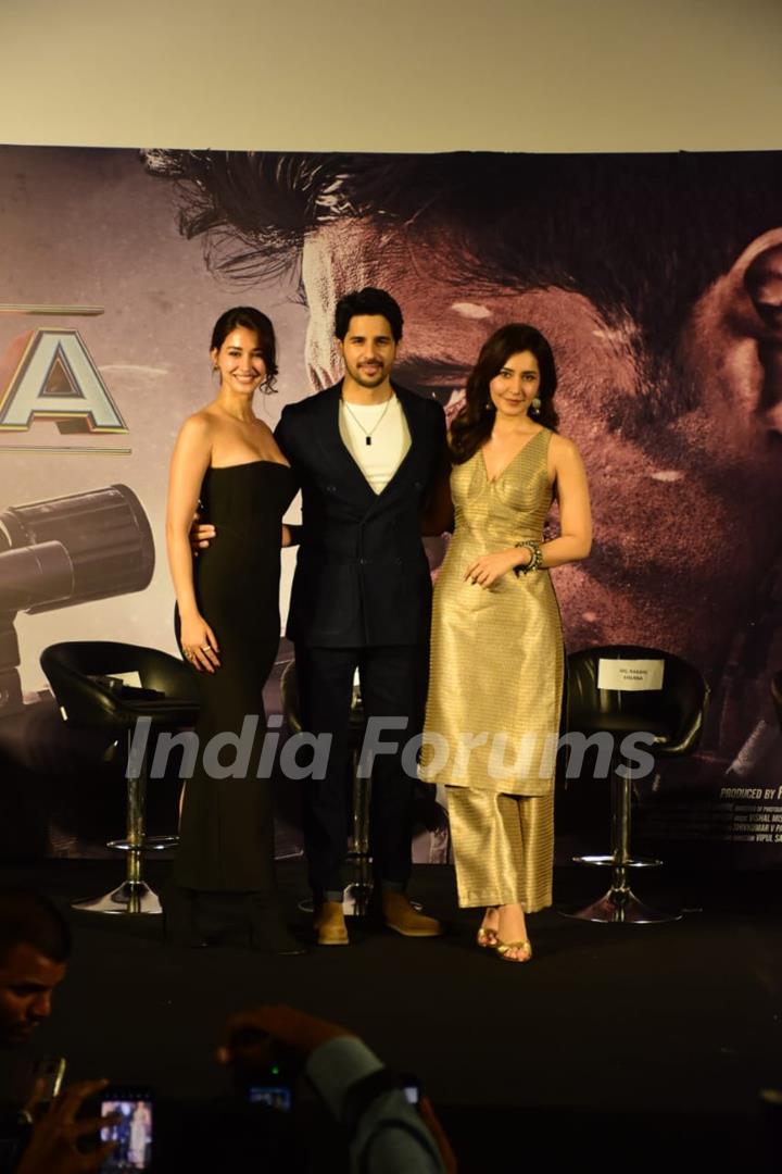 Sidharth Malhotra, Disha Patani and Raashii Khanna at the trailer launch of Yodha