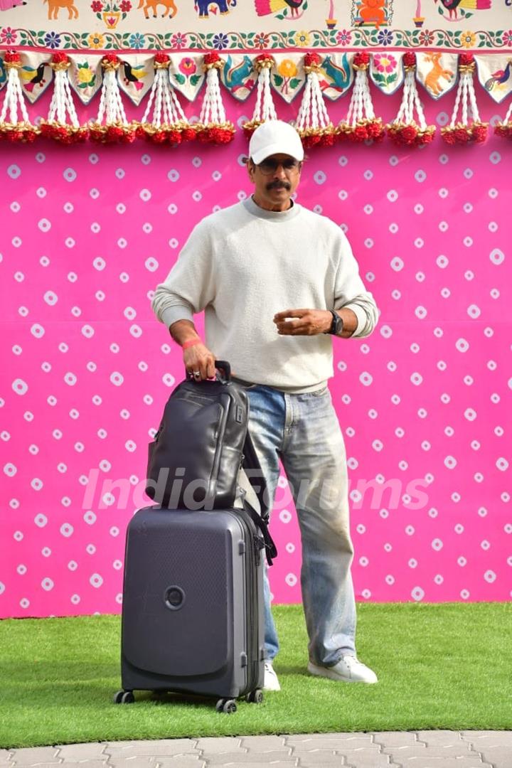 Javed Jaffrey spotted at the Jamnagar airport