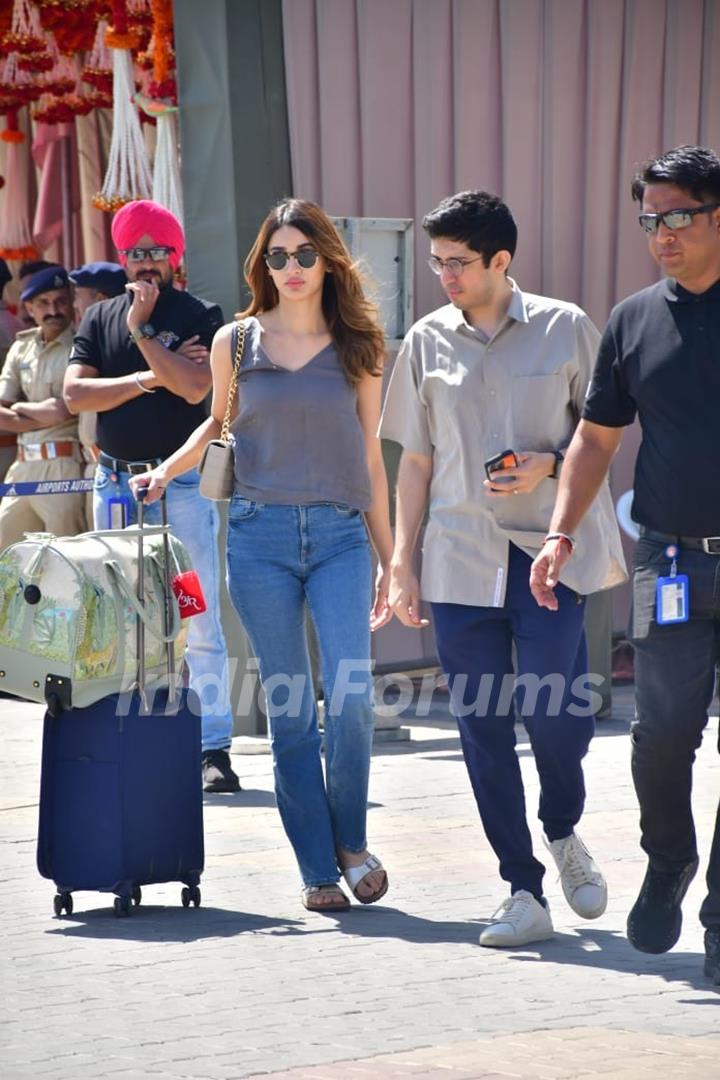 Disha Patani spotted at Jamnagar airport