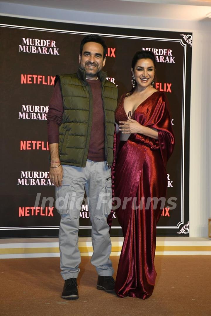 Tisca Chopra and Pankaj Tripathi snapped at the Trailer launch of Murder Mubarak