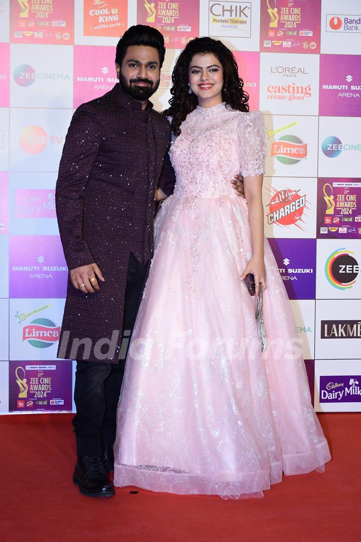 Mithoon and Palak Muchhal snapped at at Zee Cine Awards 2024