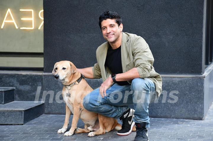 Farhan Akhtar and Kunal Kemmu spotted promoting their upcoming film "Madgaon Express"