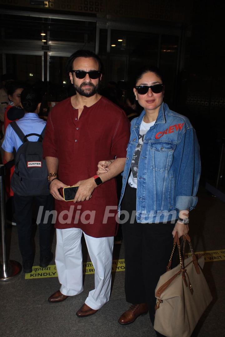 Saif Ali Khan and Kareena Kapoor spotted at the airport