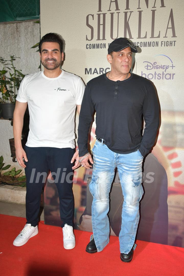 Salman Khan and Arbaaz Khan snapped at the Screening of Patna Shukla