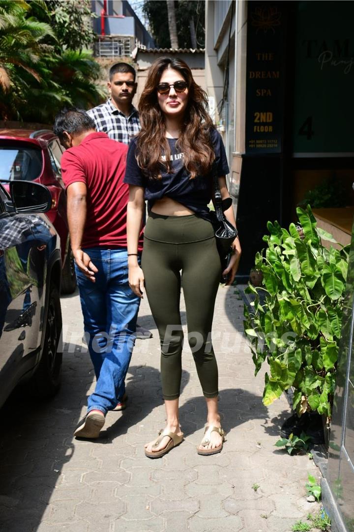 Rhea Chakraborty spotted in the city