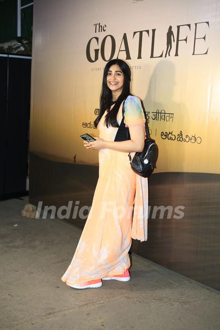 Adah Sharma snapped at the screening of The Goat Life