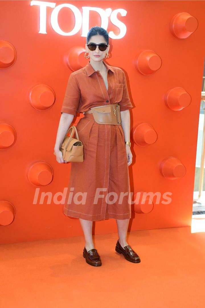 Sonam Kapoor snapped at the launch of TOD’s new store at Jio World Plaza