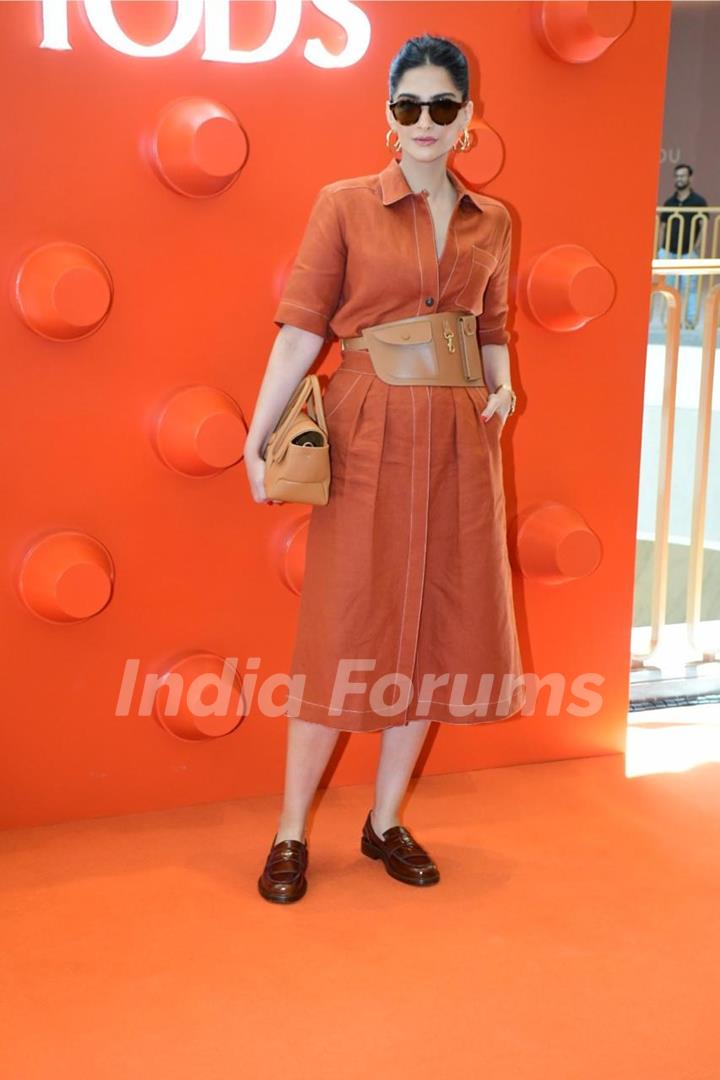 Sonam Kapoor snapped at the launch of TOD’s new store at Jio World Plaza