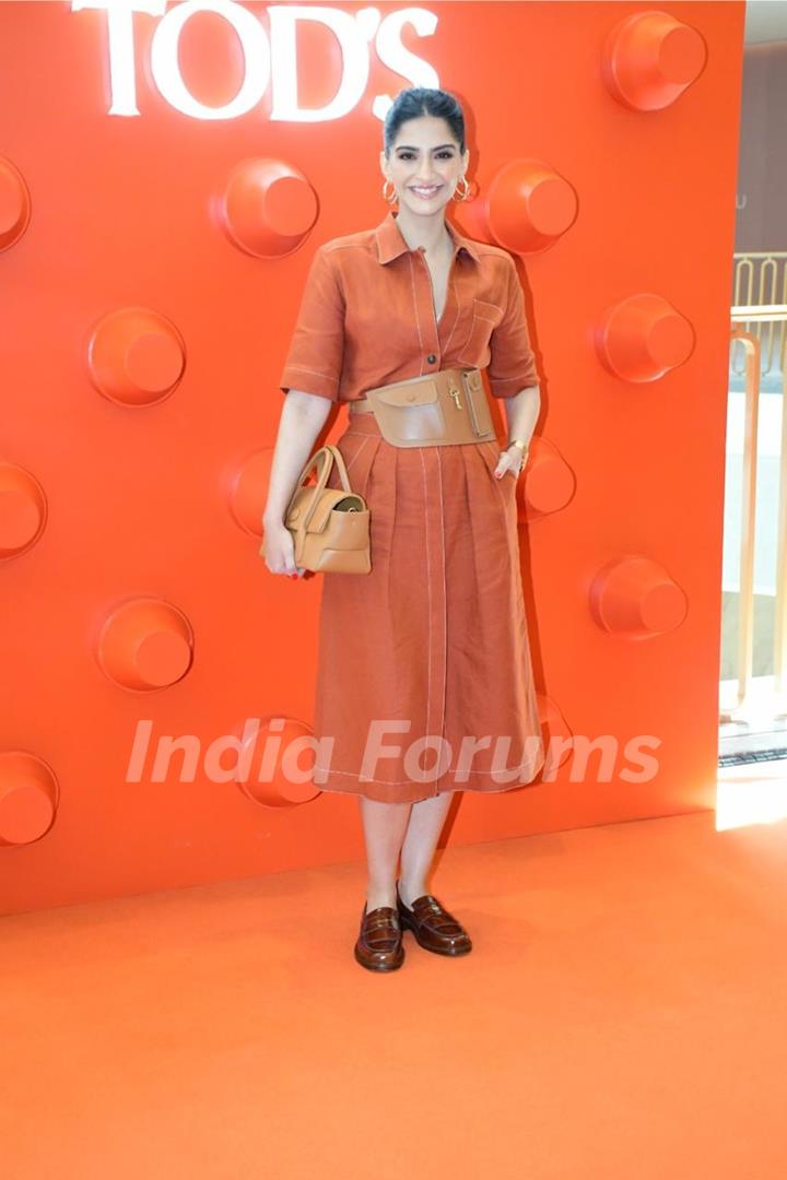 Sonam Kapoor snapped at the launch of TOD’s new store at Jio World Plaza