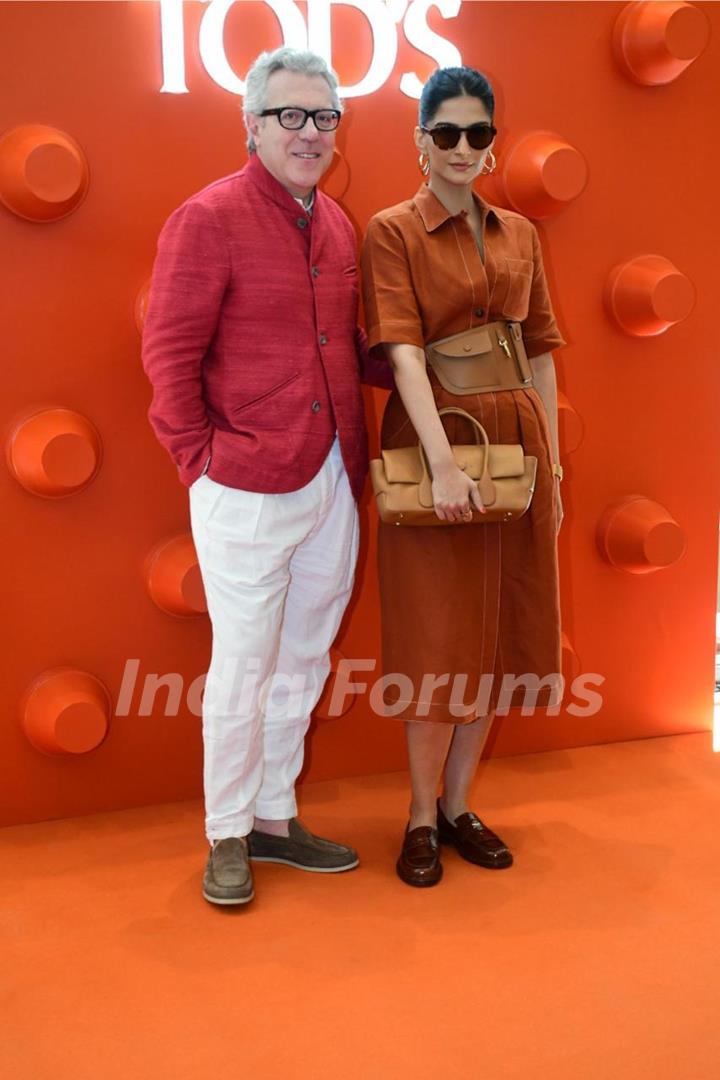 Sonam Kapoor snapped at the launch of TOD’s new store at Jio World Plaza