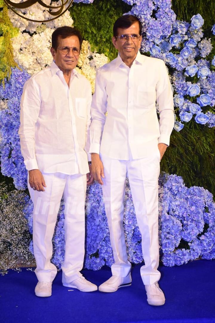 Mustan Burmawalla and Abbas Burmawalla attend Anand Pandit’s daughter Aishwarya's wedding reception