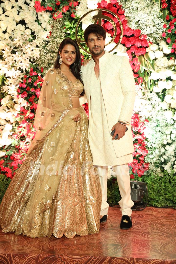 Ankit Gupta and Priyanka Choudhary attend Arti Singh's Wedding Ceremony