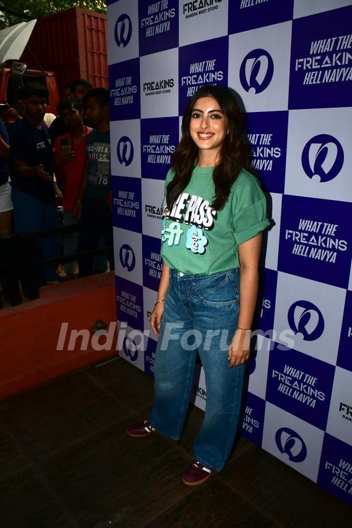 Navya Naveli Nanda  snapped to launch her store with Freakins in Bandra West