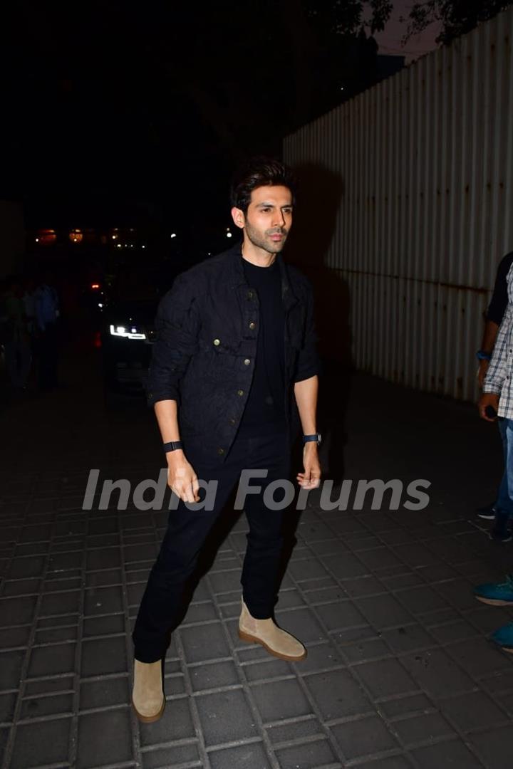 Kartik Aaryan snapped for the promotion of his upcoming movie Chandu Champion