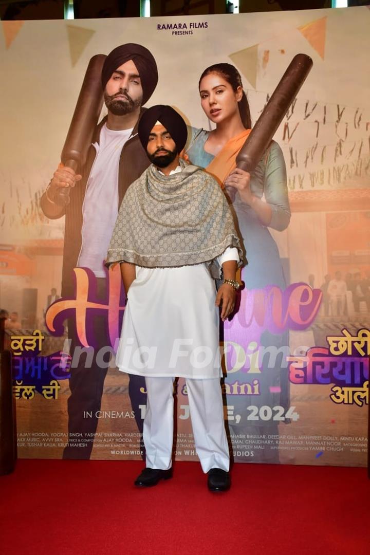 Ammy Virk snapped at the trailer launch of Kudi Haryane Val Di