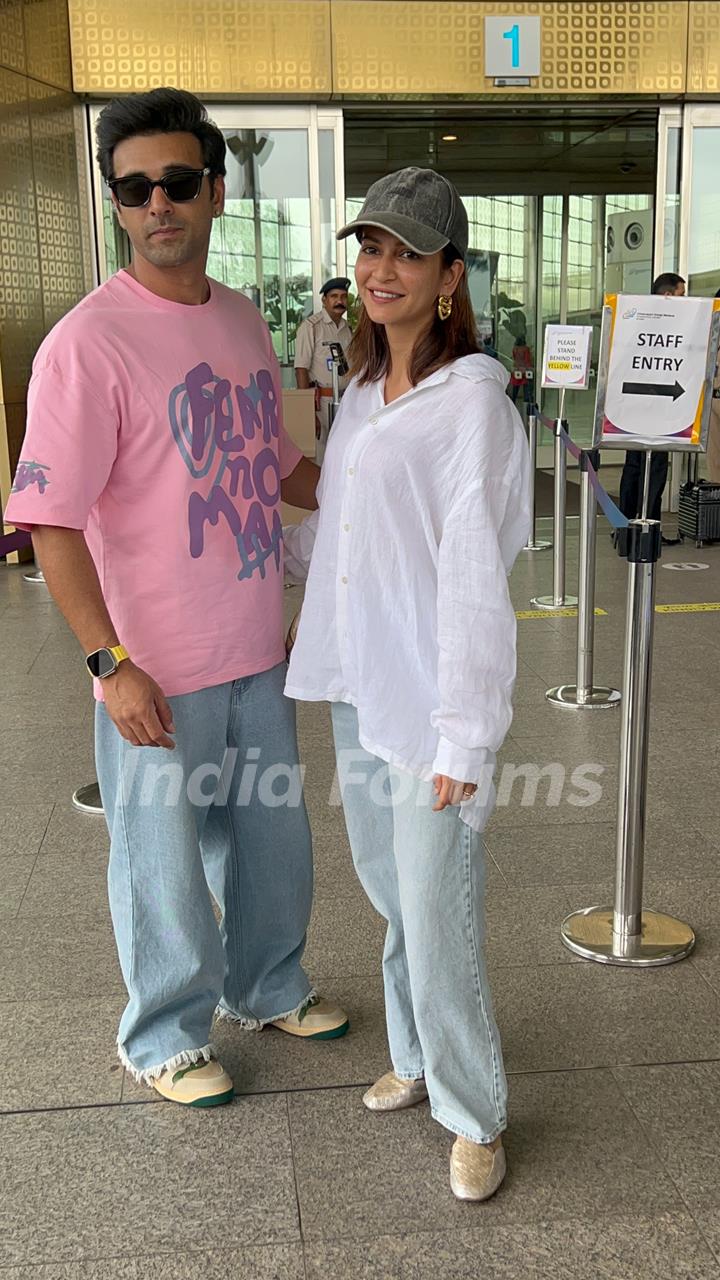 Pulkit Samrat and Kriti Kharbanda snapped at the airport