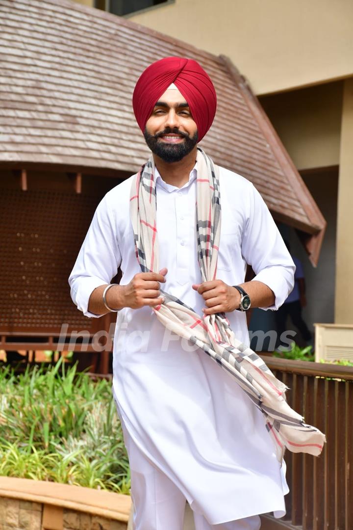 Ammy Virk snapped for promotion of their upcoming film Kudi Haryane Val Di