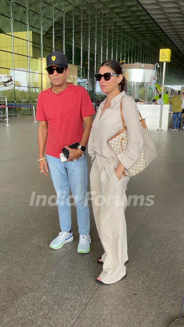 Manoj Bajpayee with his wife spotted at the airport