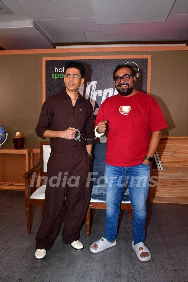 Anurag Kashyap and Gulshan Devaiah snapped for the promotion of series Bad Cop