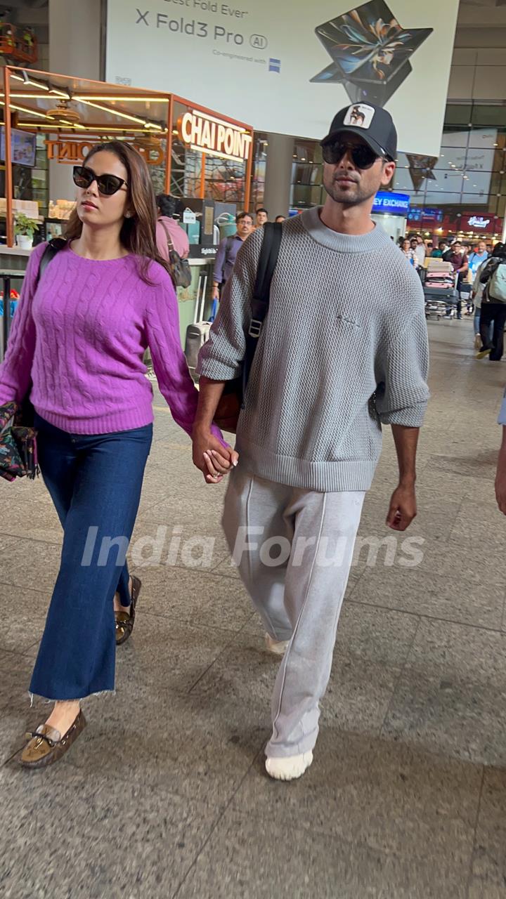 Shahid Kapoor and Mira Rajput Kapoor spotted at the airport