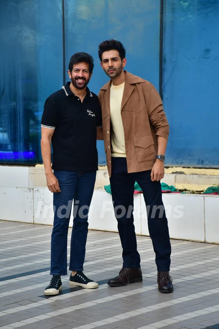 Kabir Khan and Kartik Aaryan  snapped for Chandu Champion promotions