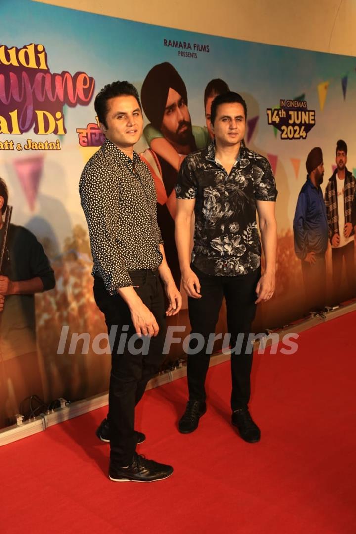 Pawan Gill and Aman Gill snapped at the premiere of Kudi Haryane Val Di